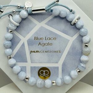 Gorjana Blue Lace Agate Power Gem Bracelet NWT